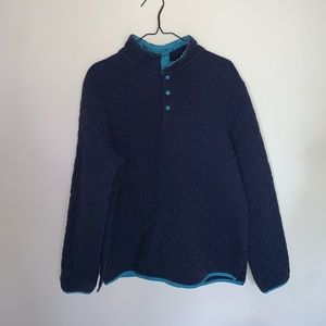 Large blue quilted quarter zip
